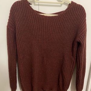 Urban Outfitters Back Cut-out Sweater - Maroon
